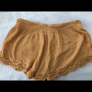 yellow flowy shorts
